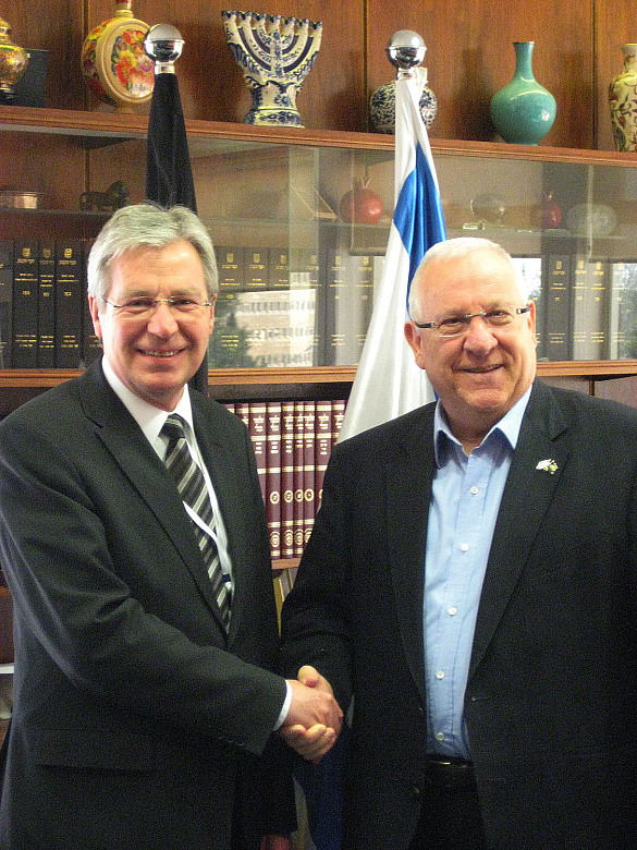 Jens Böhrnsen bei einem Termin mit dem Vorsitzenden der Knesset, Herrn Reuven Rivlin