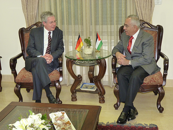 Jens Böhrnsen und der Premierminister der Palästinensischen Autonomiebehörde Dr. Salam Fayyad