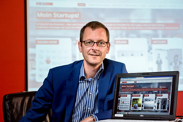 Wirtschaftssenator Martin Günthner gab das neue Internetportal für Bremer Start-ups frei
