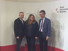 Utz Bertschy, Senatorin Anja Stahmann und Torsten Köhne