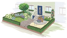 Skizze einer möglichen Gestaltung für einen Vorgarten © Svenja Kerkhoff, handwerk - idee + design