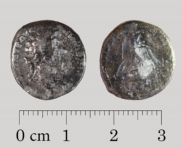 Die von Bjarne gefundene römische Münze. Foto: Kulturressort.