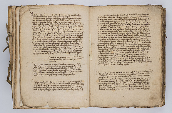 Rezesshandschrift des Bremer Rats 1389-1517. Foto: Staatsarchiv Bremen