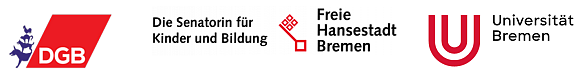 Logo: DGB, Senatorin für Kinder und Bildung, Freie Hansestadt Bremen, Universität Bremen