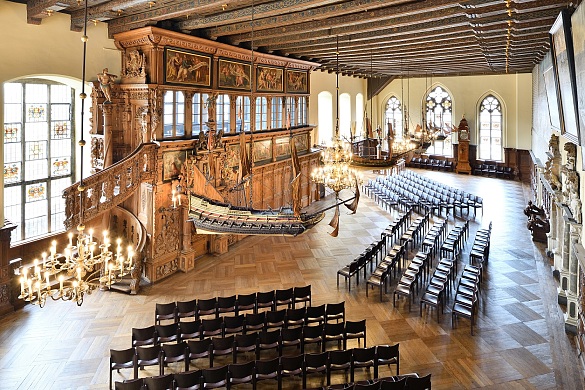 Obere Halle im Alten Rathaus von 1405. Foto: Senatspressestelle / Michael Dieck