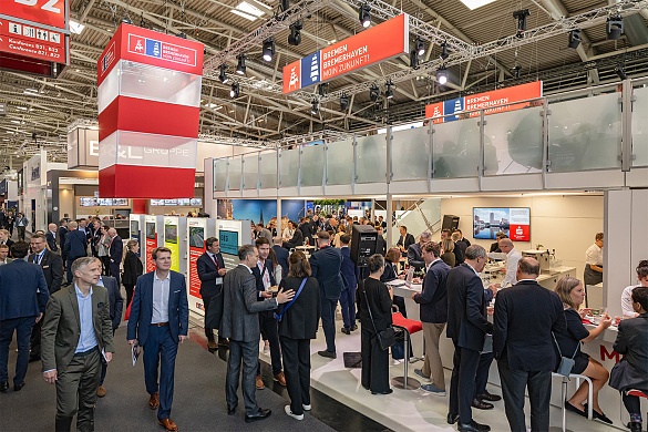 Auch in diesem Jahr ist das Bundesland Bremen mit einem 200 Quadratmeter großen Stand und 27 Mitausstellenden auf der Expo Real in München vertreten. Foto: WFB / Jan Rathke